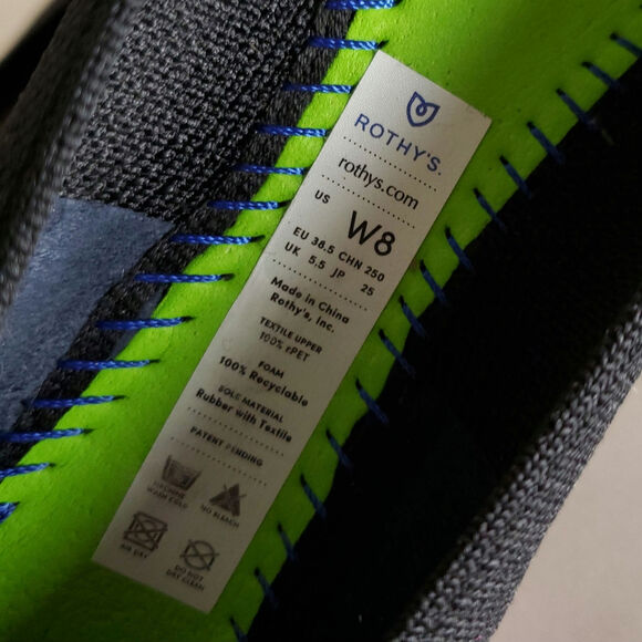 ROTHY'S Flats The Square Classic Black Ballet Flats Women's  Sz 8 - Picture 12 of 13